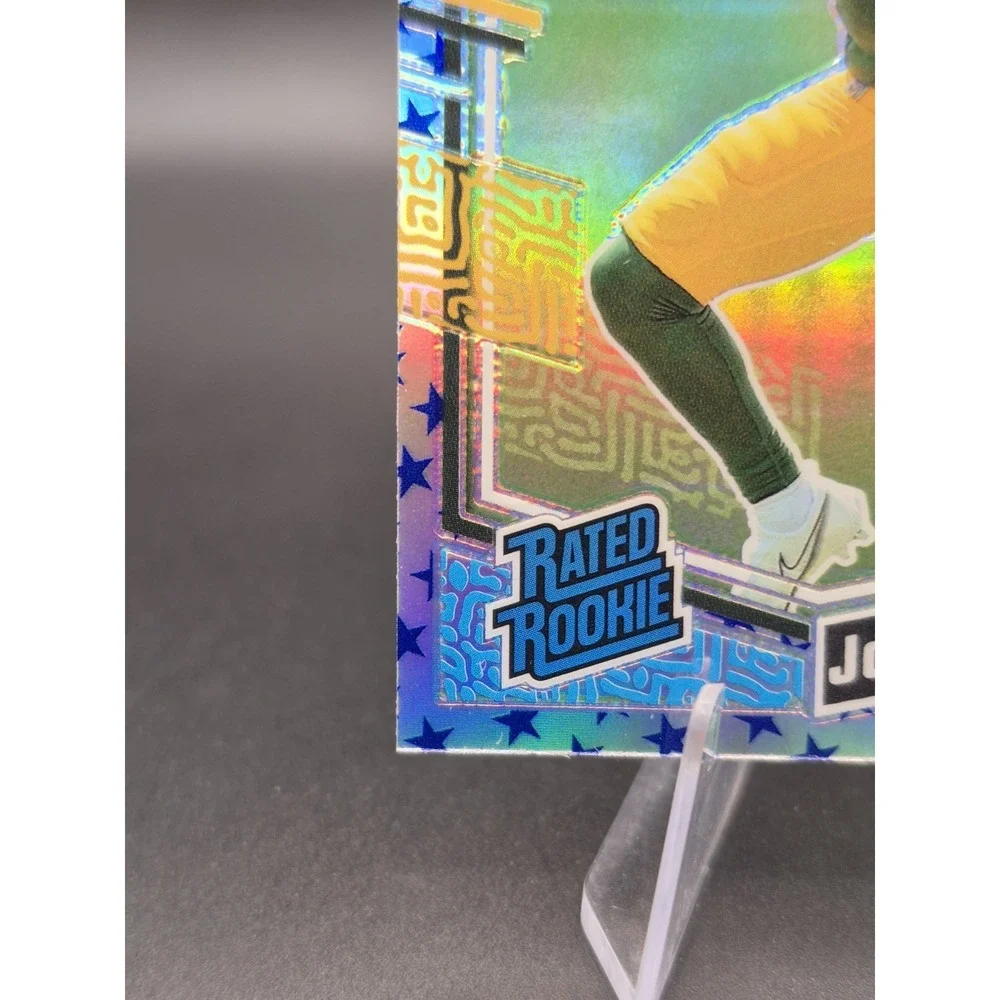 Jayden Reed 2023 Donruss Optic Blue Star Emoji SSP Rated Rookie Packers #239